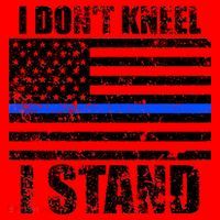 I Dont Kneel I Stand USA Blue Line Flag Santa Hat thumb 1