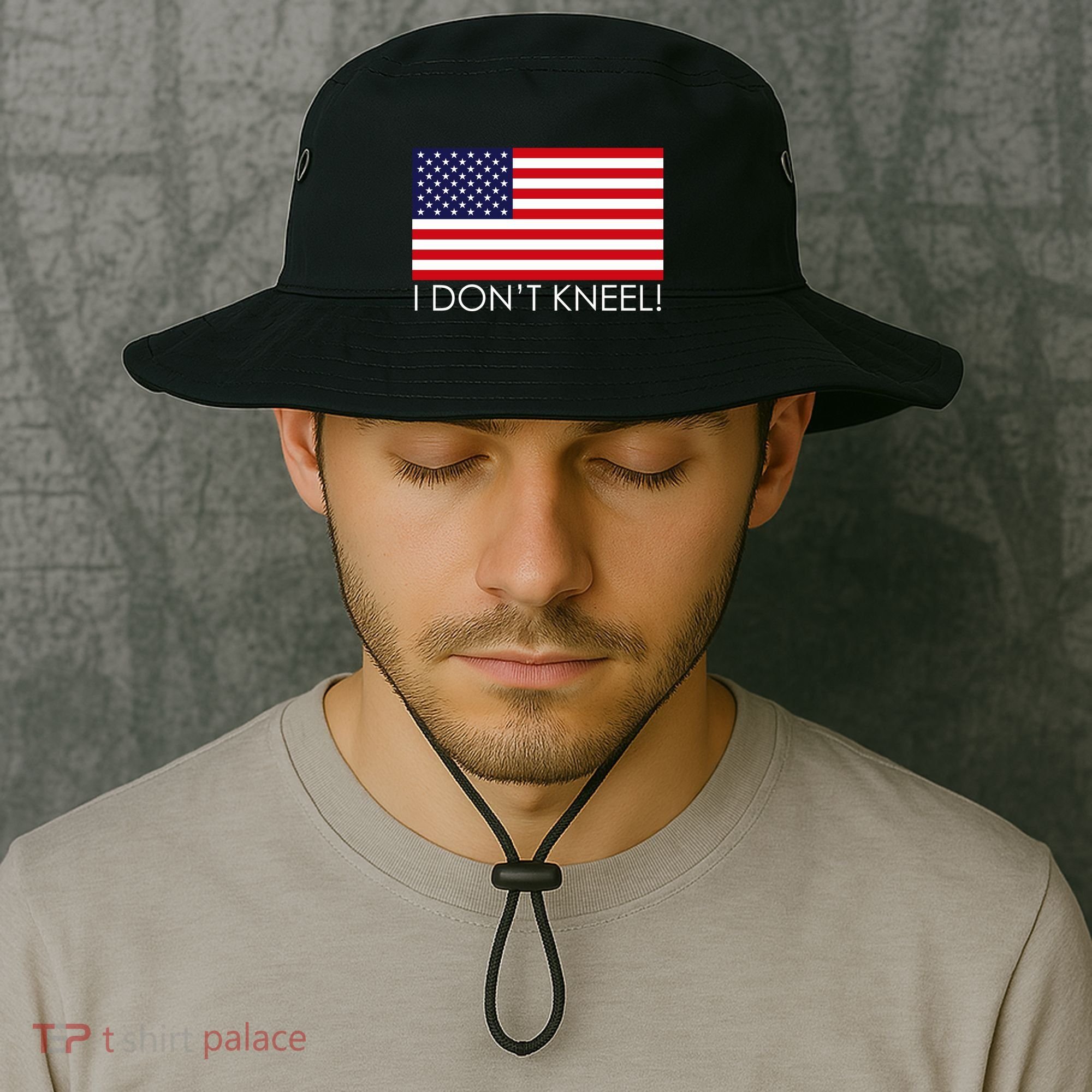 I Don't Kneel USA Flag Bucket Hat
