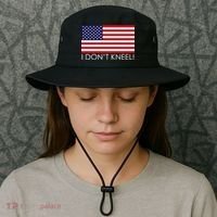 I Don't Kneel USA Flag Bucket Hat thumb 3