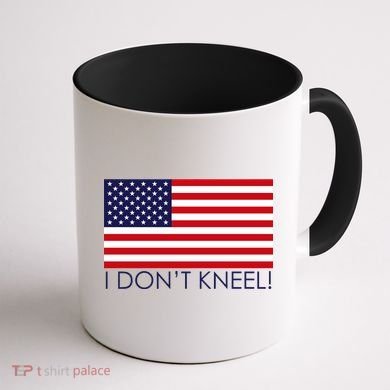 I Don't Kneel USA Flag Coffee Mug back