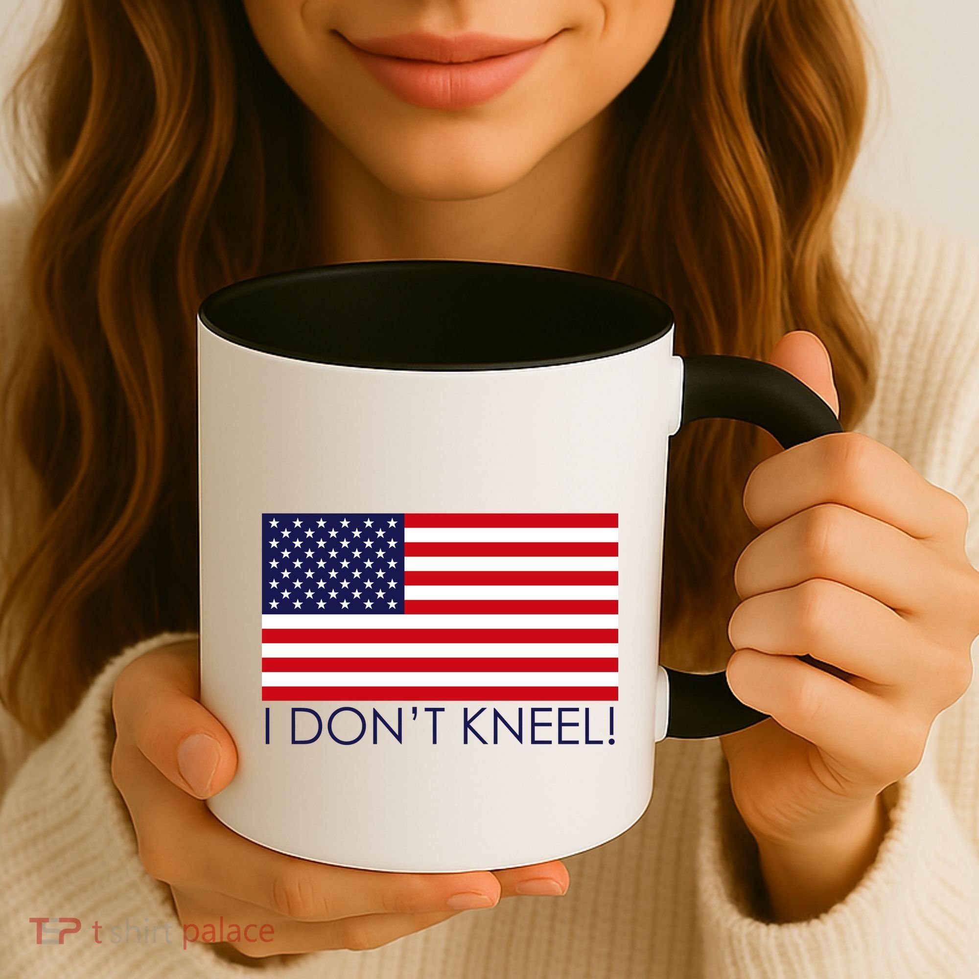 I Don't Kneel USA Flag Coffee Mug
