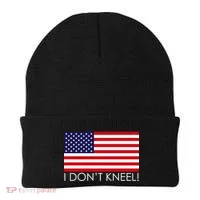 I Don't Kneel USA Flag Beanie thumb 0