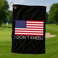 I Don't Kneel USA Flag Golf Towel thumb 1