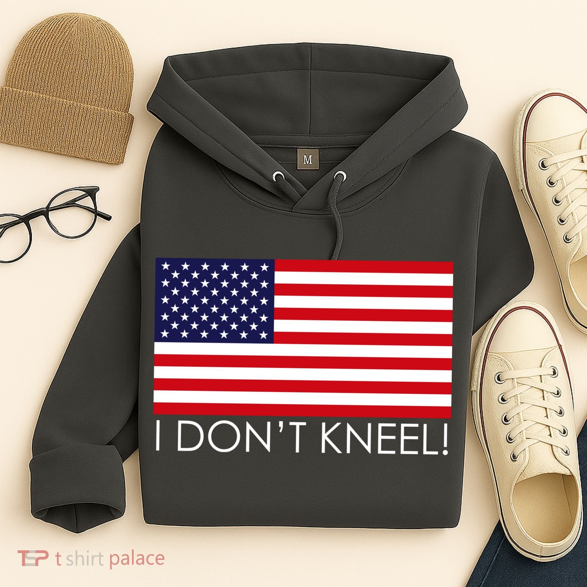 I Don't Kneel USA Flag Hoodie