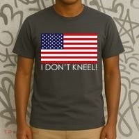 I Don't Kneel USA Flag T-Shirt thumb 3