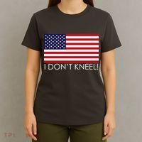 I Don't Kneel USA Flag T-Shirt thumb 4
