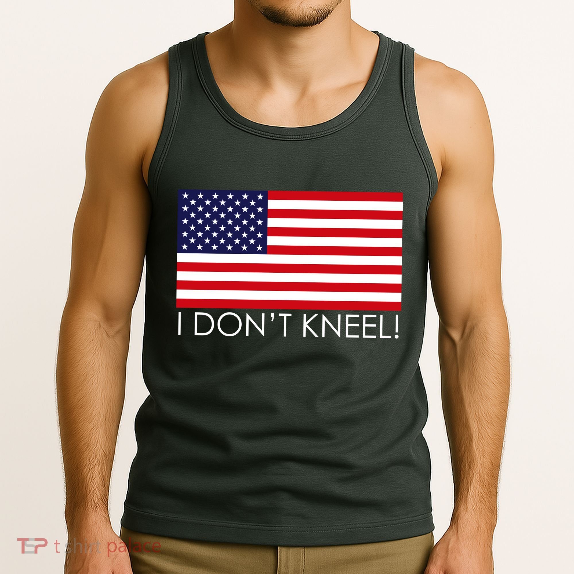 I Don't Kneel USA Flag Tank Top