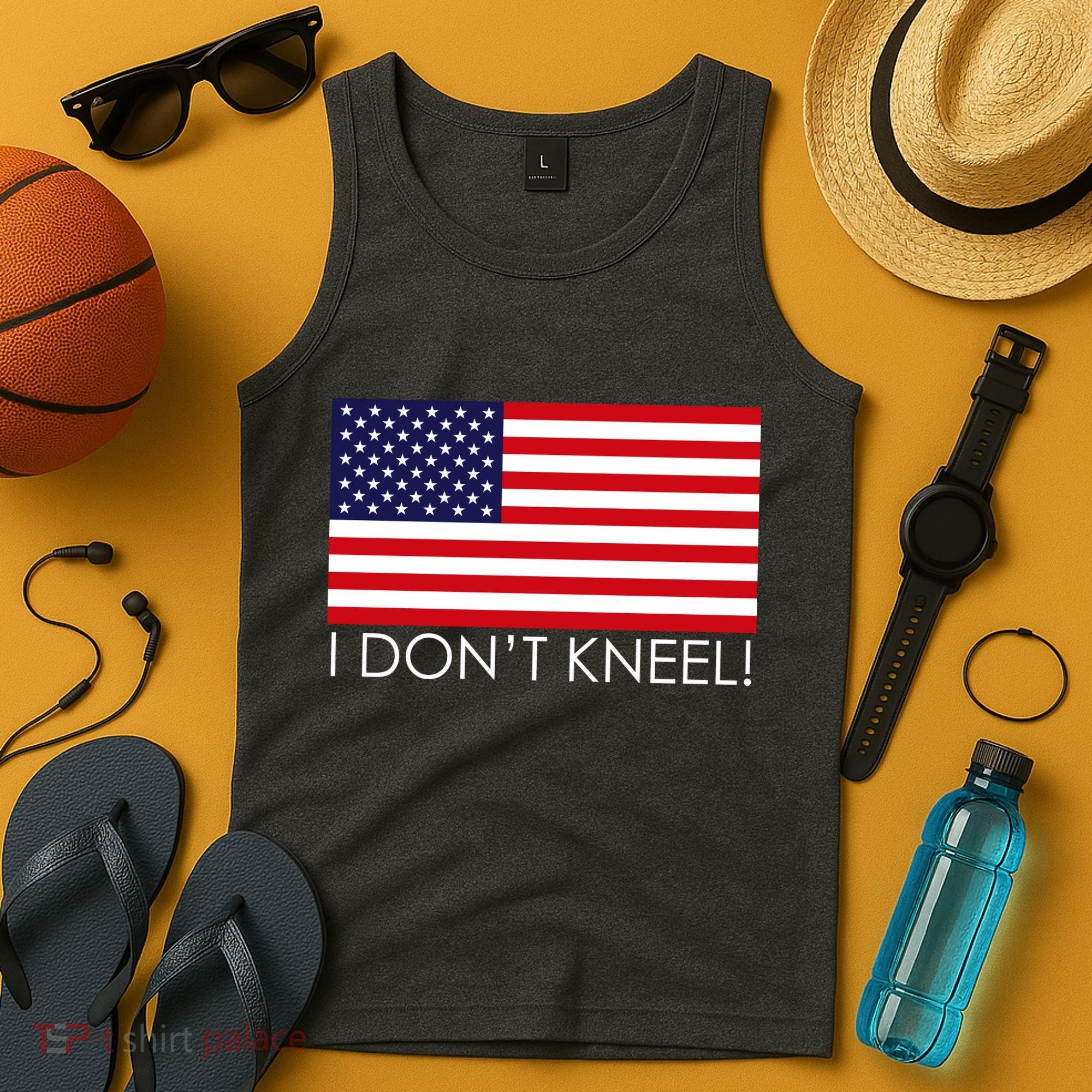 I Don't Kneel USA Flag Tank Top