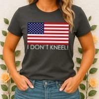 I Don't Kneel USA Flag Women's T-Shirt thumb 2