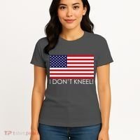 I Don't Kneel USA Flag Women's T-Shirt thumb 4