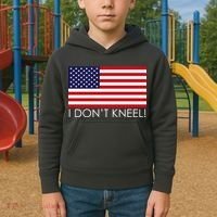 I Don't Kneel USA Flag Kids Hoodie thumb 2