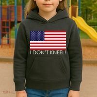 I Don't Kneel USA Flag Kids Hoodie thumb 3