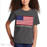 I Don't Kneel USA Flag Kids T-Shirt thumb 2