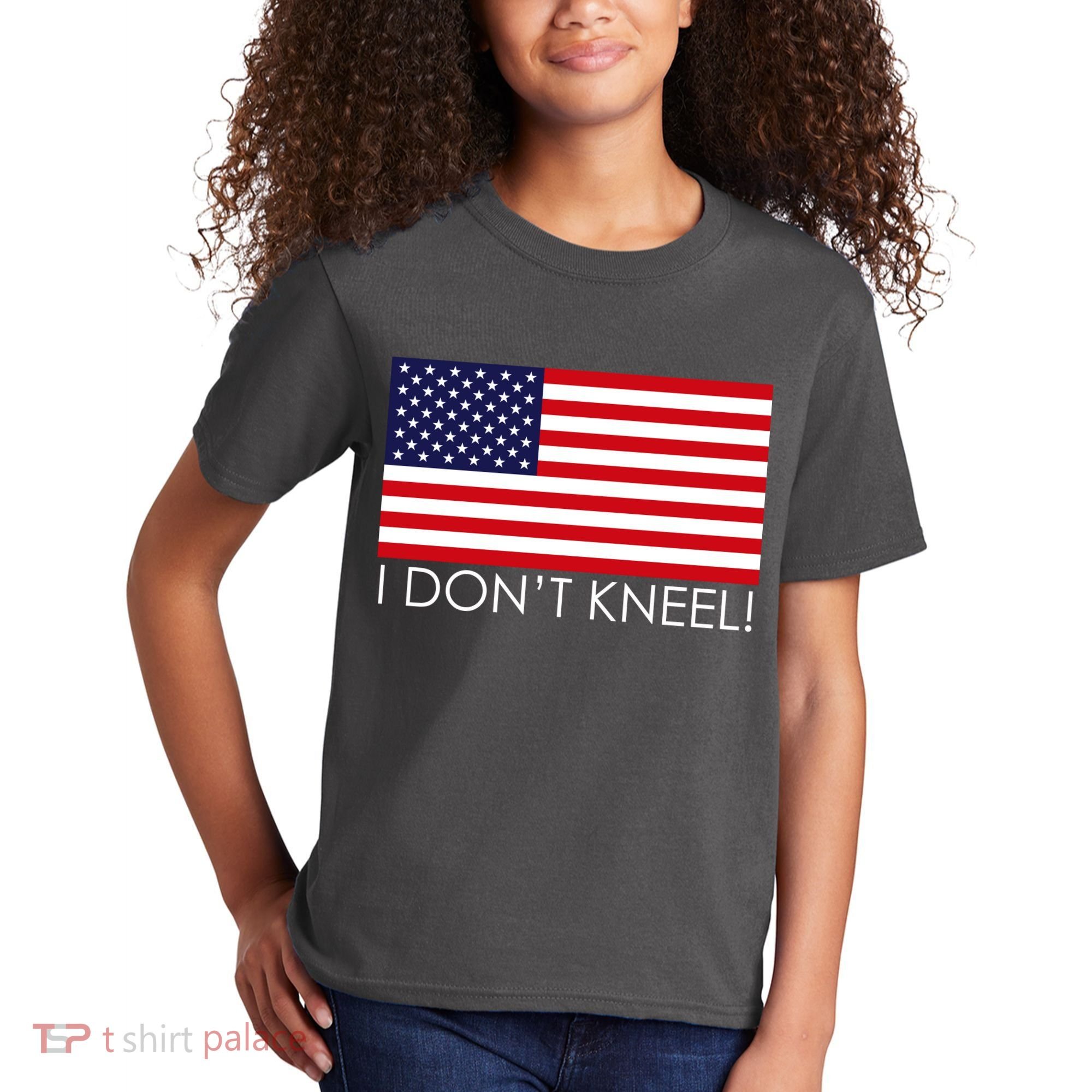 I Don't Kneel USA Flag Kids T-Shirt