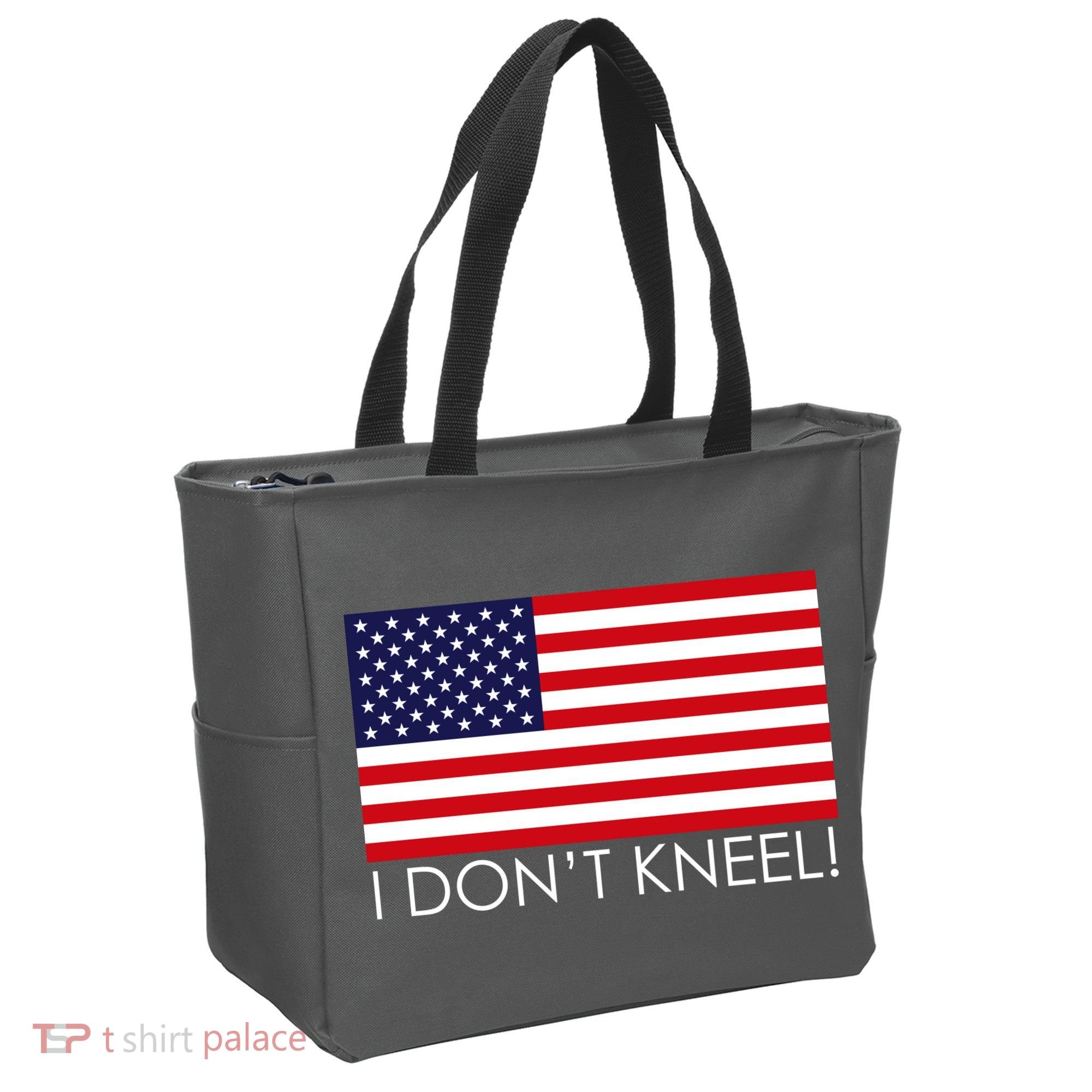 I Don't Kneel USA Flag Tote Bag