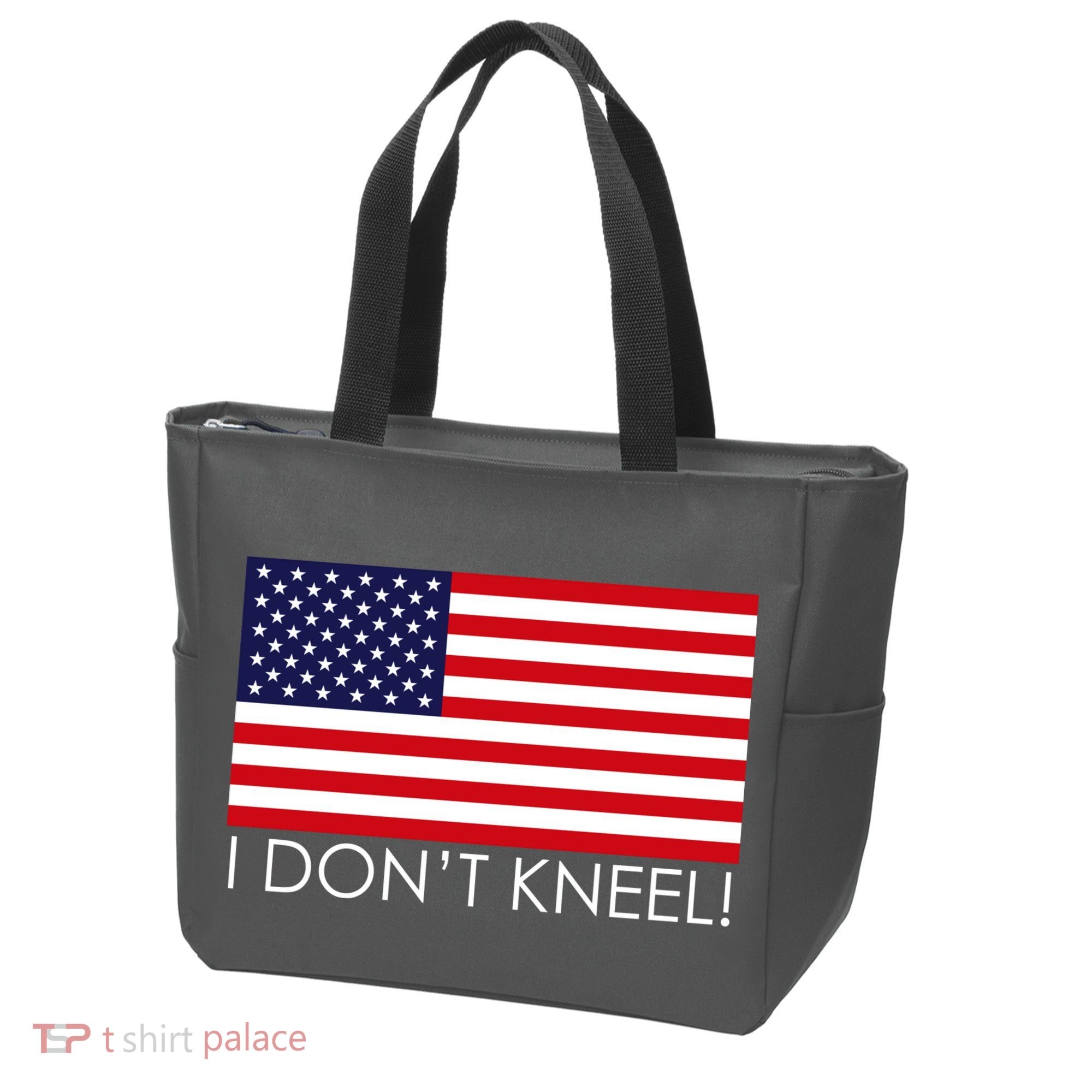 I Don't Kneel USA Flag Tote Bag