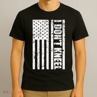 I Dont Kneel Vintage USA Flag T-Shirt thumb 3