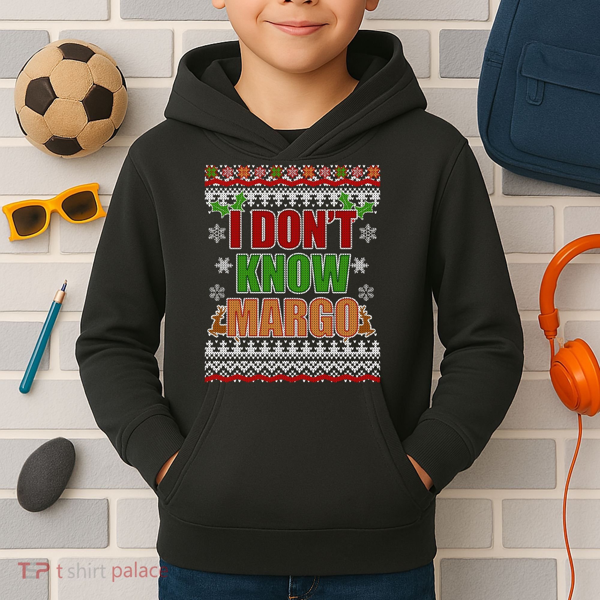 I Don't Know Margo Ugly Christmas Kids Hoodie