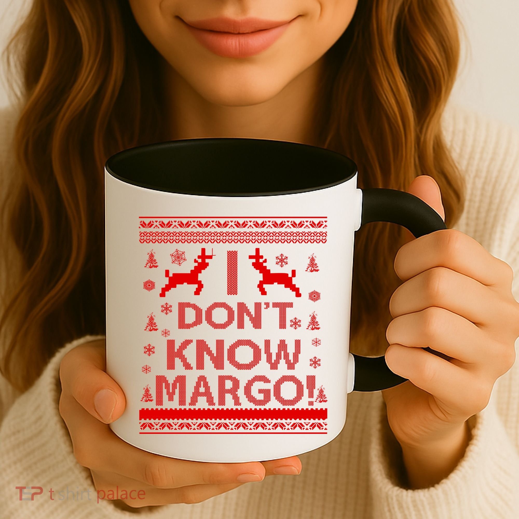 I Don't Know Margo Ugly Christmas Sweater Funny Coffee Mug