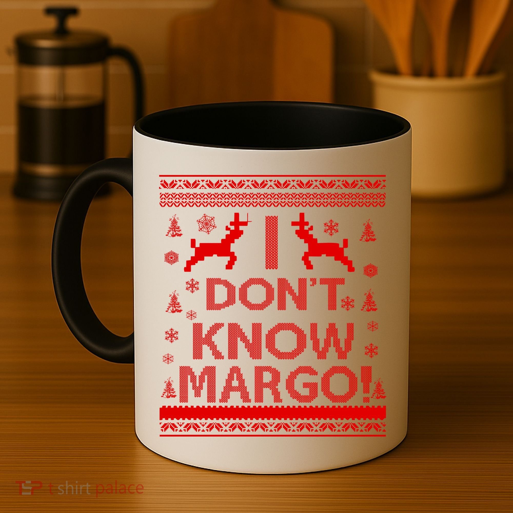 I Don't Know Margo Ugly Christmas Sweater Funny Coffee Mug