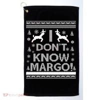 I Don't Know Margo Ugly Christmas Sweater Funny Golf Towel thumb 0