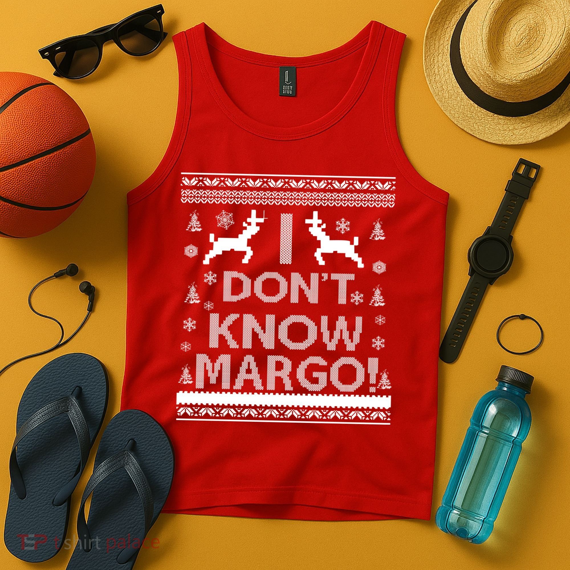 I Don't Know Margo Ugly Christmas Sweater Funny Tank Top