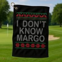 I Don't Know Margo Ugly Matching Christmas Golf Towel thumb 1