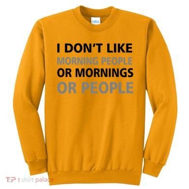 I Don't Like Mornings Or People Sweatshirt