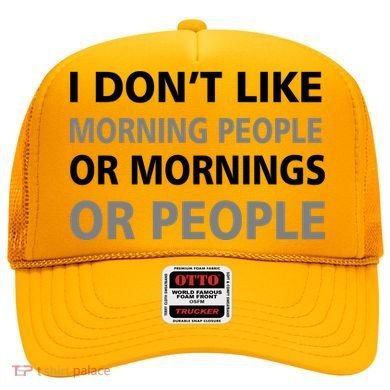I Don't Like Mornings Or People Hat