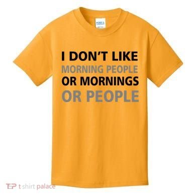 I Don't Like Mornings Or People Kids T-Shirt