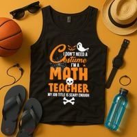 I Don't Need A Costume I'm A Math Teacher Tank Top thumb 4