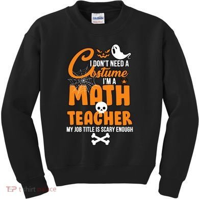 I Don't Need A Costume I'm A Math Teacher Kids Sweatshirt
