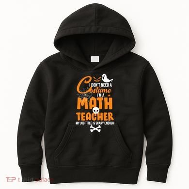 I Don't Need A Costume I'm A Math Teacher Kids Hoodie