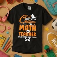 I Don't Need A Costume I'm A Math Teacher Kids T-Shirt thumb 3
