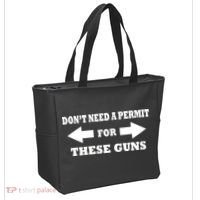 I don't Need A Permit For These Guns Tote Bag thumb 2