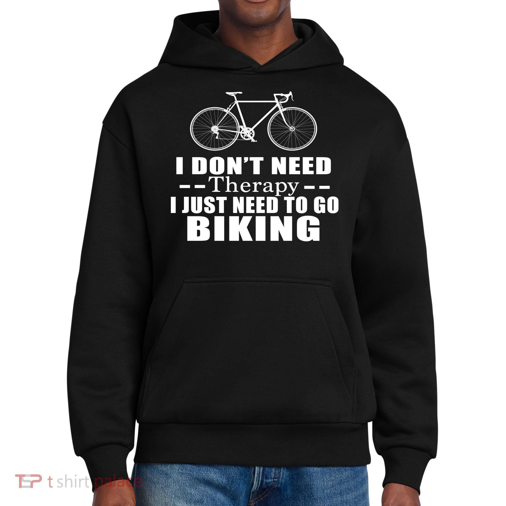 I Don't Need Therapy I Just Need To Go Biking District V.I.T. Heavyweight Hoodie