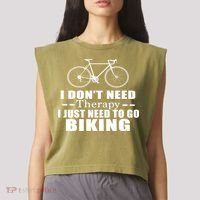I Don't Need Therapy I Just Need To Go Biking Garment-Dyed Women's Muscle Tee thumb 2