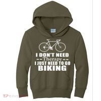 I Don't Need Therapy I Just Need To Go Biking Kids Hoodie thumb 0
