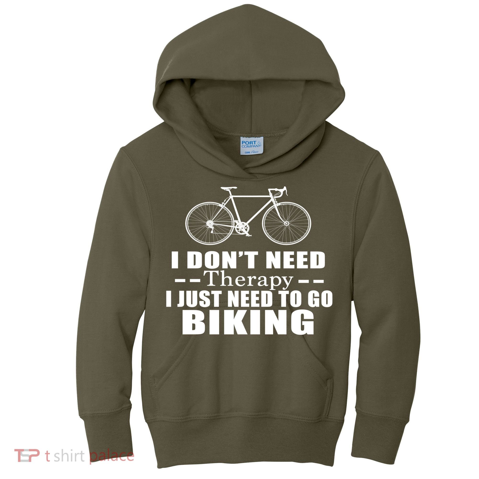 I Don't Need Therapy I Just Need To Go Biking Kids Hoodie