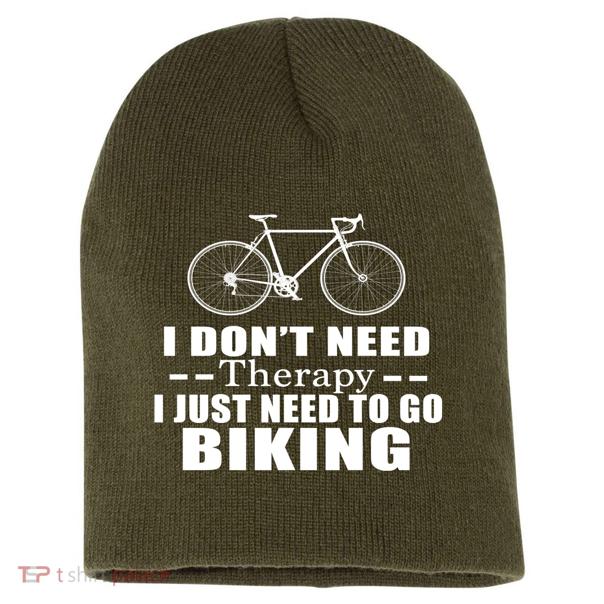 I Don't Need Therapy I Just Need To Go Biking Short Acrylic Beanie
