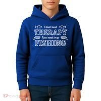 I Don't Need Therapy I Just Need To Go Fishing Kids Hoodie thumb 4