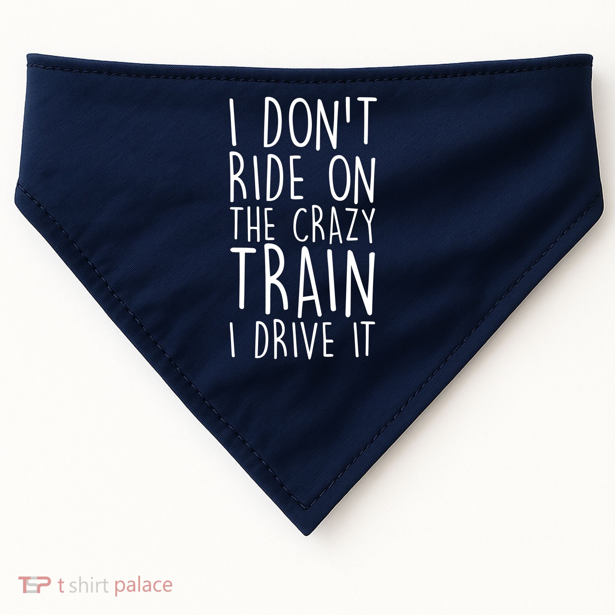 I Don't Ride on the Crazy Train I Drive It USA-Made Doggie Bandana