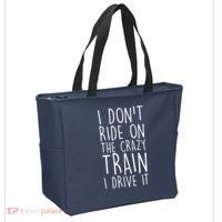 I Don't Ride on the Crazy Train I Drive It Tote Bag thumb 2