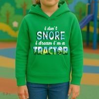 I Don't Snore I Dream I'm A Tractor Kids Hoodie thumb 3
