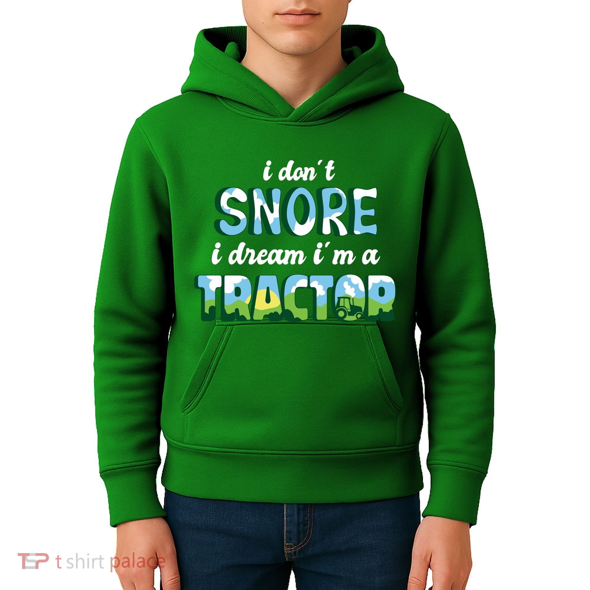 I Don't Snore I Dream I'm A Tractor Kids Hoodie