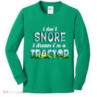 I Don't Snore I Dream I'm A Tractor Kids Long Sleeve Shirt thumb 0