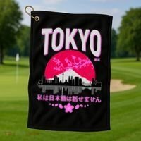 I Don't Speak Japanese Tokyo Skyline Golf Towel thumb 1