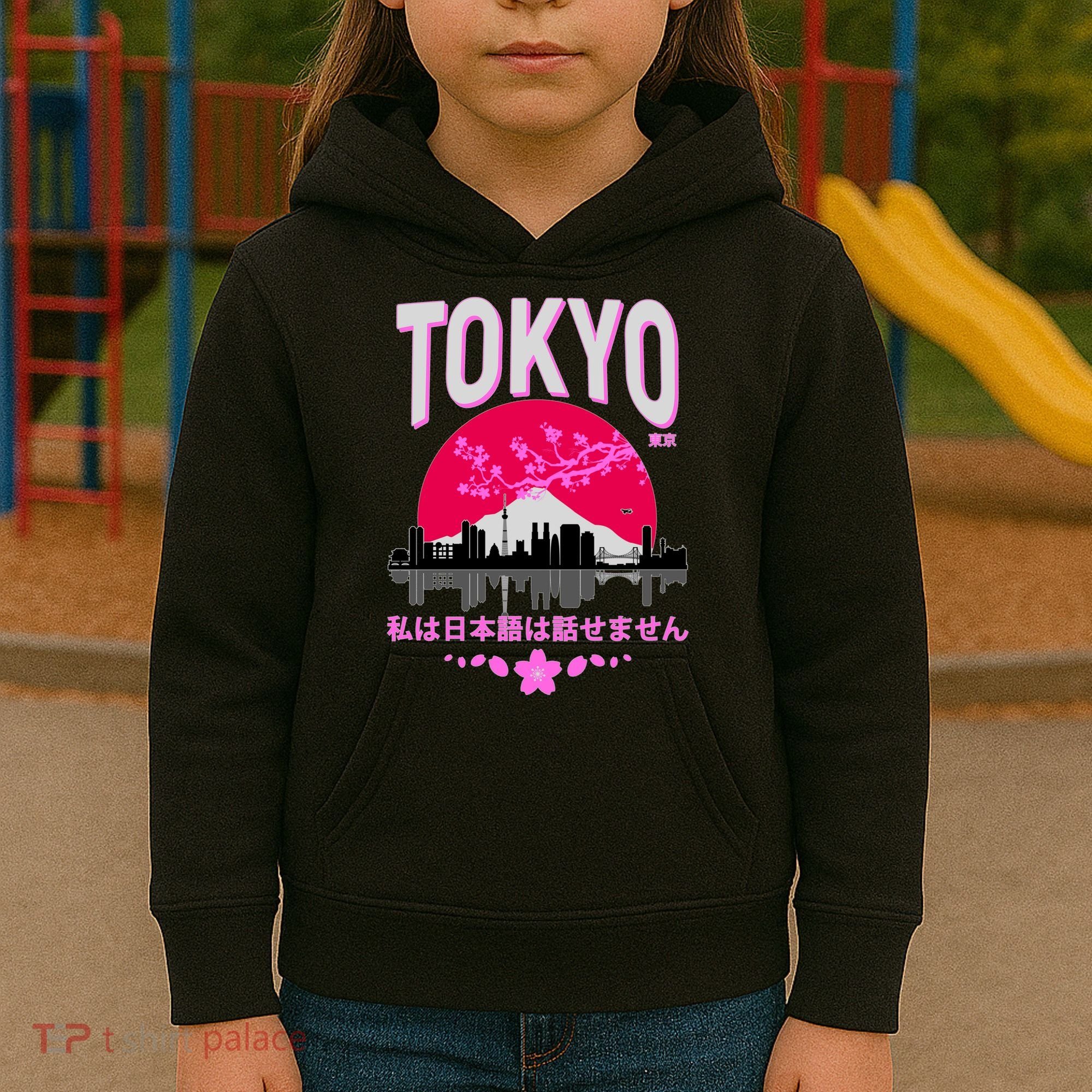 I Don't Speak Japanese Tokyo Skyline Kids Hoodie