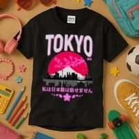 I Don't Speak Japanese Tokyo Skyline Kids T-Shirt thumb 3