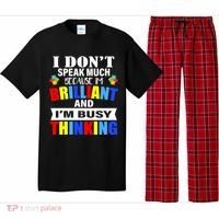 I Don't Speak Much Because I'm Brilliant Autism Pajama Set thumb 0